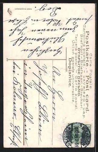 AK Neujahrsengel läuten eine Glocke, Prosit Neujahr