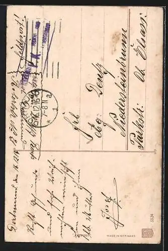 AK Weihnachtsengel erscheint vor zwei Schäfern