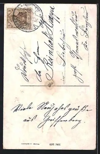 AK Neujahrsengel sitzt an einem Tisch, Kalenderblatt 1. Januar