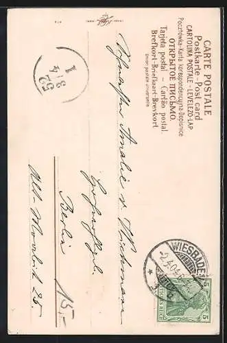 AK Osterengel mit Blumen, Fröhliche Ostern