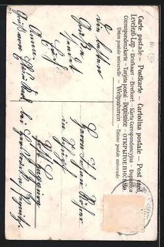 AK Prosit Neujahr, Neujahrsengel mit Triangel