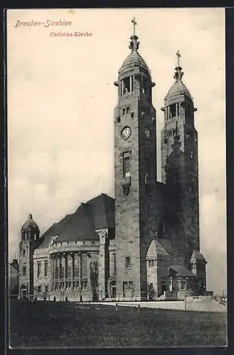 AK Dresden-Strehlen, Partie an der Christus-Kirche