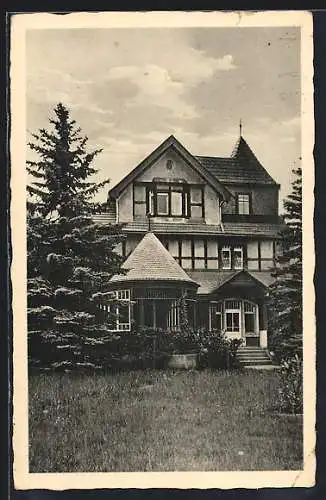 AK Niederrödern, Erholungsheim, Parkeingang zu den Tagesräumen