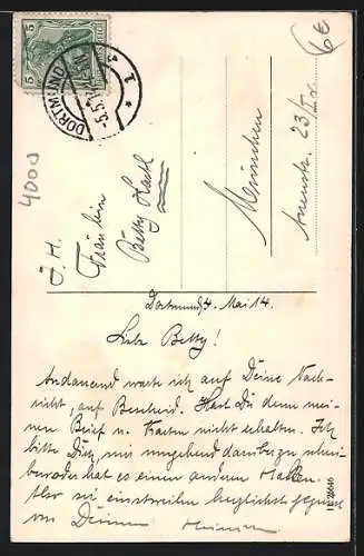 AK Düsseldorf, Blumenstrasse und Johanneskirche, Strassenbahn