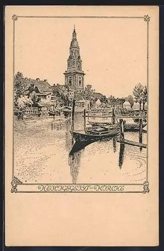 Künstler-AK Potsdam, Heiliggeist-Kirche