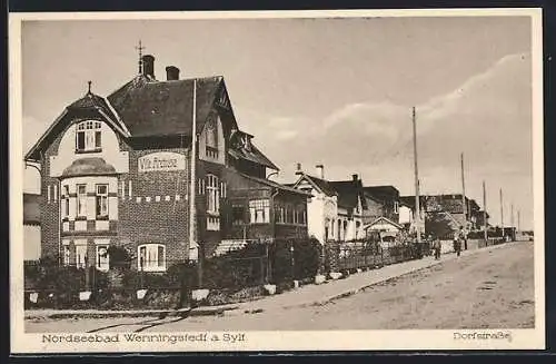 AK Wenningstedt /Sylt, Dorfstrasse mit Villa Arethusa