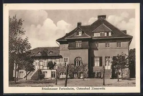 AK Zinnowitz /Ostsee, Friedenauer Ferienheim, Gebäude mit Aussentreppen