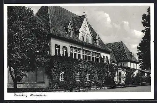 AK Rendsburg, Strassenpartie am Martinshaus
