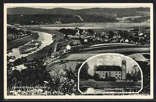 AK Hehlen /Weser, Gesamtansicht und Schloss Hehlen