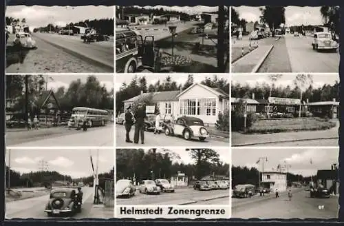 AK Helmstedt, Zonengrenze, Grenzer kontrollieren die Autos und Busse