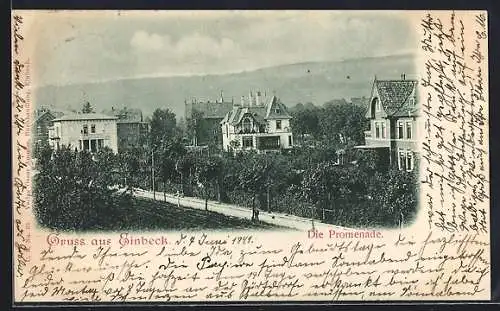 AK Einbeck, Teilansicht mit Promenade