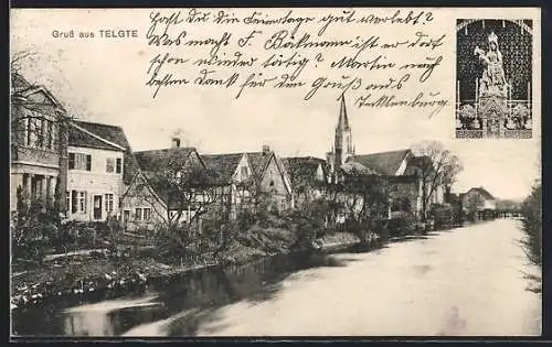 AK Telgte, Flusspartie mit Kirchturm