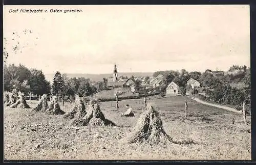 AK Nümbrecht, Ortsansicht übers Feld, vom Osten aus gesehen