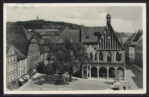 AK Amberg /Obpf., Rathaus und Mariahilfberg