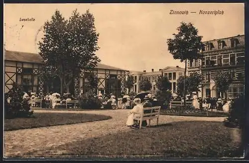 AK Bansin /Ostsee, Konzertplatz mit Kurgästen