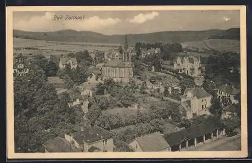 AK Bad Pyrmont, Kirche aus der Vogelschau
