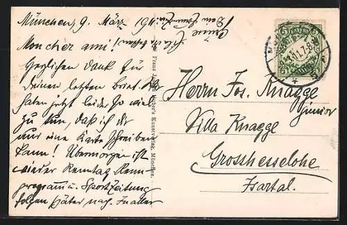 AK München, Ludwigstrasse mit vielen Passanten und Soldaten in Formation