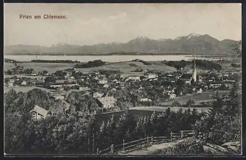 AK Prien am Chiemsee, Gesamtansicht mit Panorama