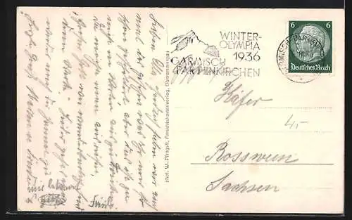 AK Oberammergau, Pilatushaus mit Gehwegspartie