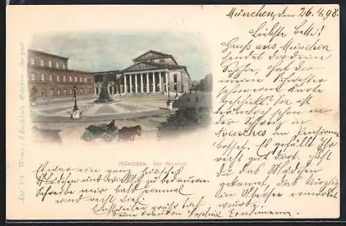 AK München, Hof-Theater mit Vorplatz