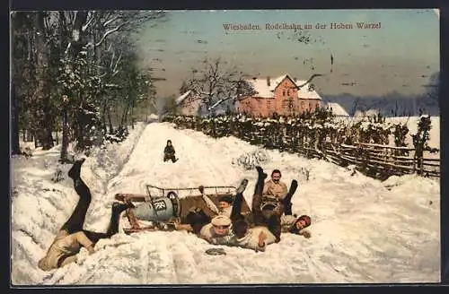 AK Wiesbaden, Rodelbahn an der Hohen Wurzel