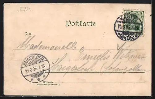 AK Mainz, Ansicht von der Strassenbrücke, Theater