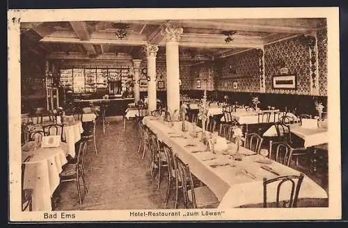 AK Bad Ems, Innenansicht Hotel-Restaurant zum Löwen