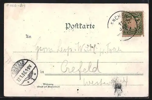 AK München, Rathaus mit Vorplatz