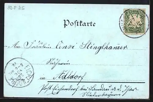 Mondschein-AK München, Partie beim Königl. Hoftheater