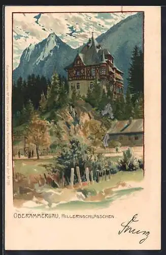 Künstler-AK Oberammergau, Hillerschlösschen