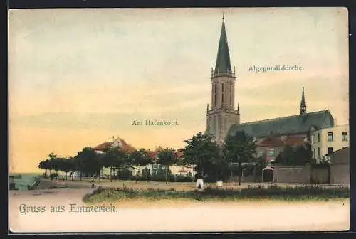 AK Emmerich, Algegundiskirche, Am Hafenkopf