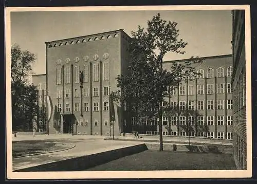 AK Chemnitz, Partie der Industrieschule, Karl-Marx-Platz