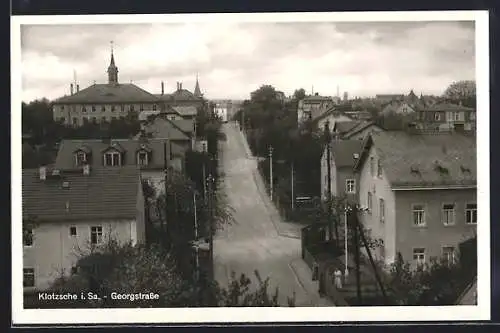 AK Dresden-Klotzsche, Georgstrasse aus der Vogelschau