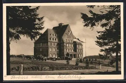 AK Oberwiesenthal / Sachsen, Hiekebaude, Hieke's Unterkunftshaus am Fichtelberg