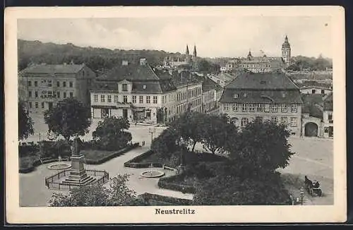 AK Neustrelitz i. M., Marktplatz mit Blick auf das Schloss