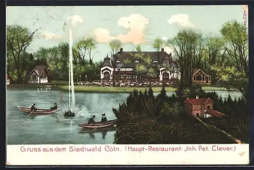 AK Köln-Lindenthal, Stadtwald, Haupt-Restaurant Inh. Pet. Clever