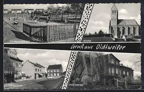AK Oidtweiler, Villa Harren, Spielplatz, Strassenpartie