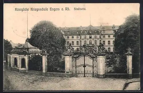 AK Engers a. Rh., Königl. Kriegsschule, Stadtseite