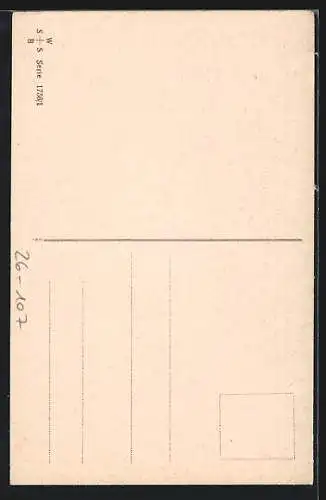 Künstler-AK Ad. Hoffmann: Zwei Kinder in einer verschneiten Winterlandschaft