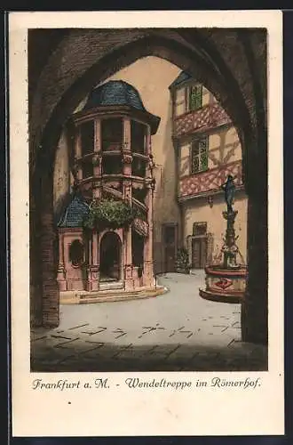 AK Alt-Frankfurt, Wendeltreppe im Römerhof