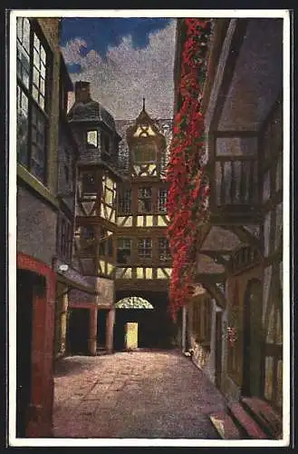 Künstler-AK B. Liebig: Römer Höfchen im Hause Wannebach in Frankfurt