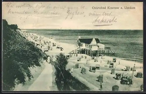 AK Koserow a. Usedom, Ostseebad, Strandpartie