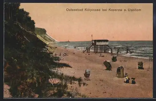 AK Kölpinsee bei Koserow, Ostseebad, Strandpartie