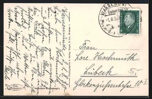 AK Warnemünde, Blick auf die Bismarck-Promenade