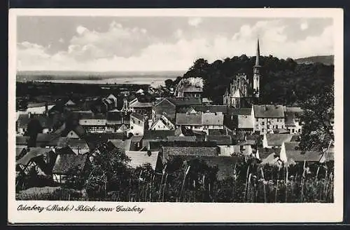 AK Oderberg /Mark, Blick vom Gaisberg mit Kirche