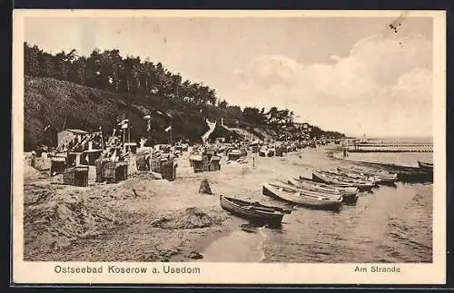 AK Koserow a. Usedom, Partie am Strande