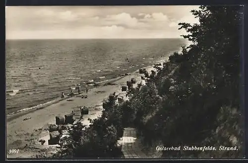 AK Stubbenfelde, Der Strand aus der Vogelschau