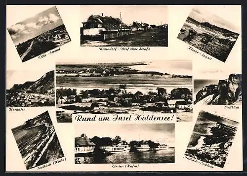 AK Hiddensee, Steilküste, Kloster - Strand, Hochufer, Vitte-Strand