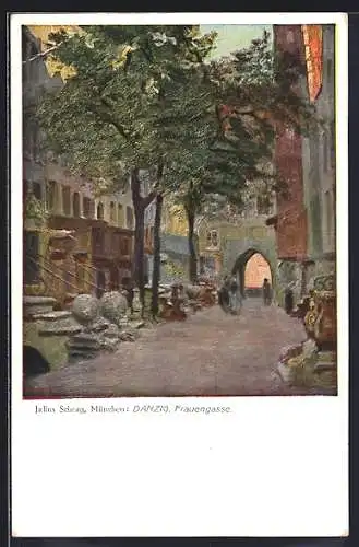AK Danzig / Gdansk, Blick in die Frauengasse