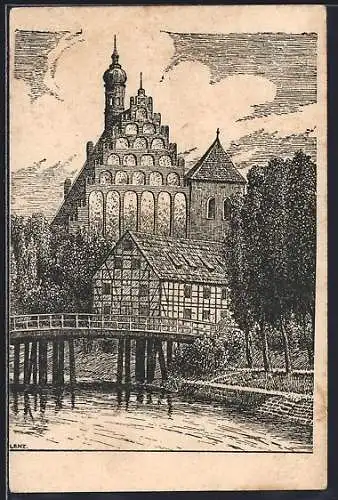 Künstler-AK Bromberg / Bydgoszcz, Alte Kirche